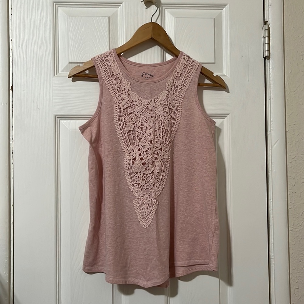 Pink Embroidered Sleeveless Top Size XL (14-16)